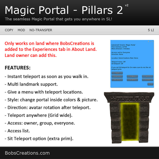 Magic Portal V2 - Pillars 2 (Teleporter)