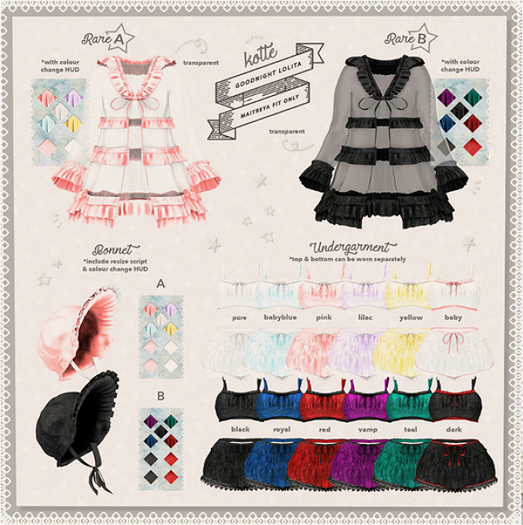 kotte - gl - undergarment - black (maitreya)