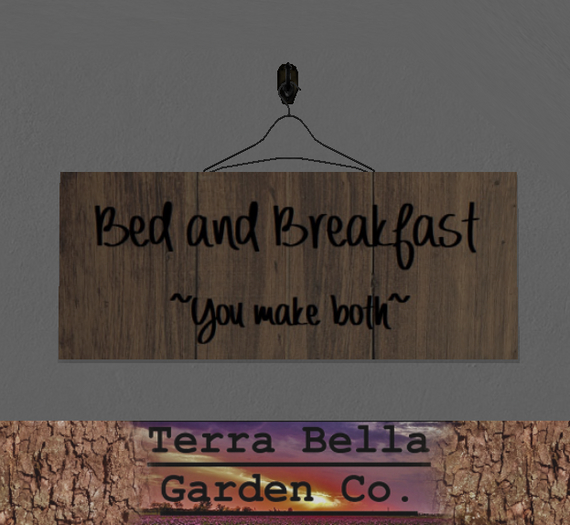 Bed and Breakfast Rustic Hanging Wall Sign