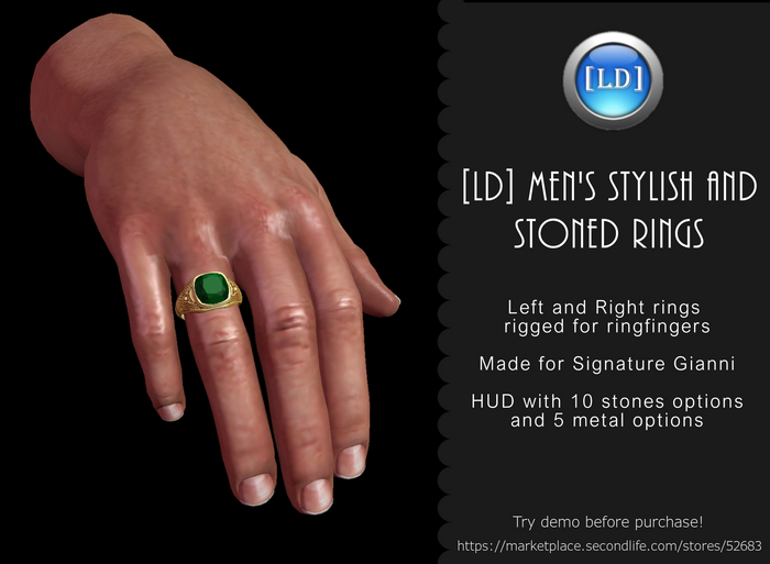 [LD] Men's Stylish and Stoned Rings