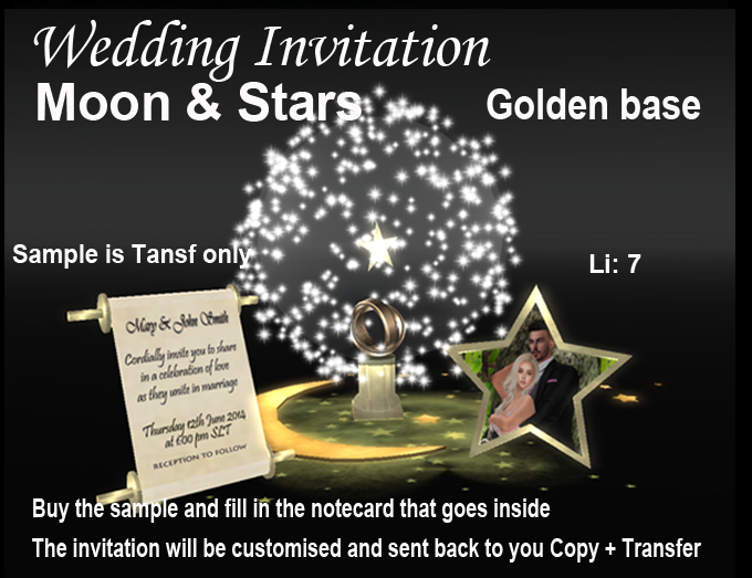 Wedding Invitation - Moon & Stars (gold)