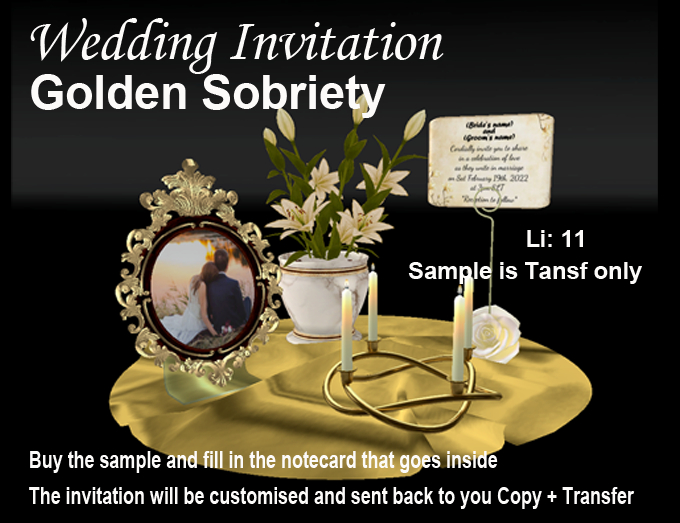 Wedding Invitation - Golden Sobriety