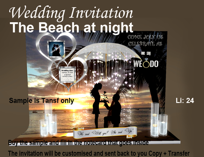 Wedding Invitation - The beach at night
