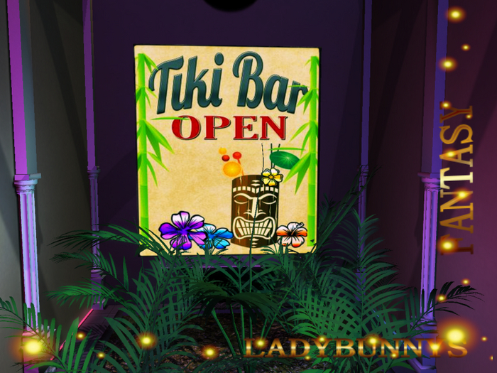 Tropical Art 3-Tiki Bar Open -full perm sign