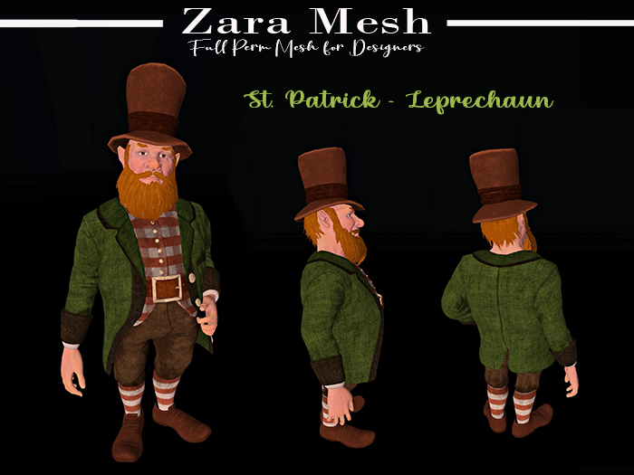 ZM - St Patrick - Leprechaun - FULL PERM MESH