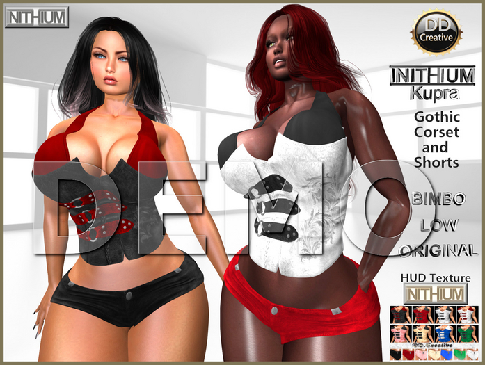 ☾ⅅⅅ☽ ◉ [INITHIUM] Kupra Gothic Corset and Shorts ◉ [DEMO]
