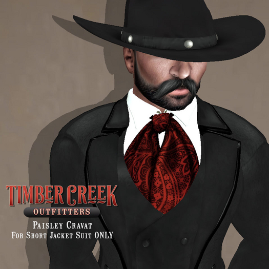 [Timber Creek] Shirt & Cravat-Red Paisley