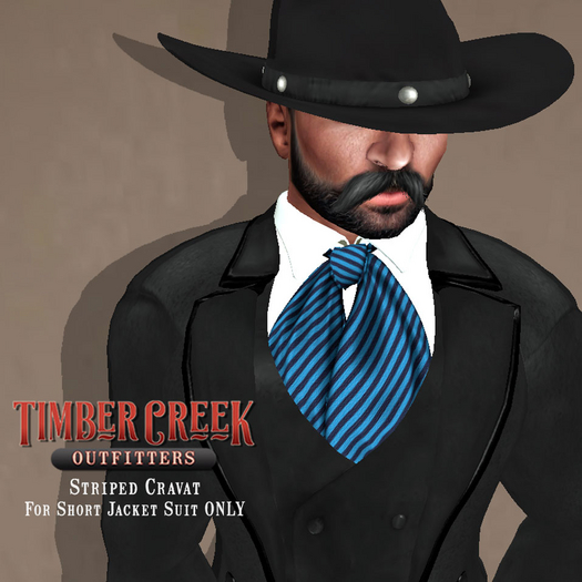 [Timber Creek] Shirt & Cravat-Blue Stripe