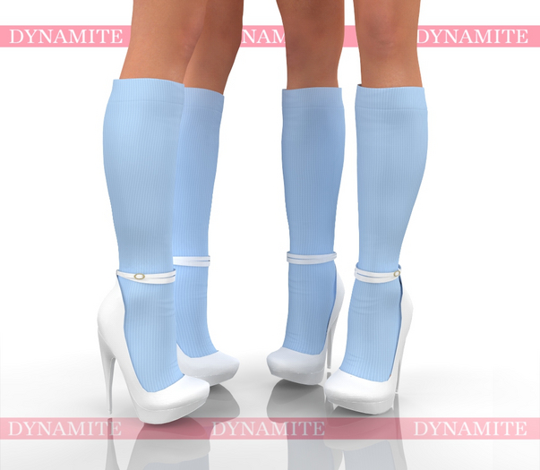 Blue Cassy Socks Shoes Heels