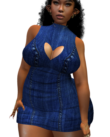 JEAN DRESS MINI BLUE