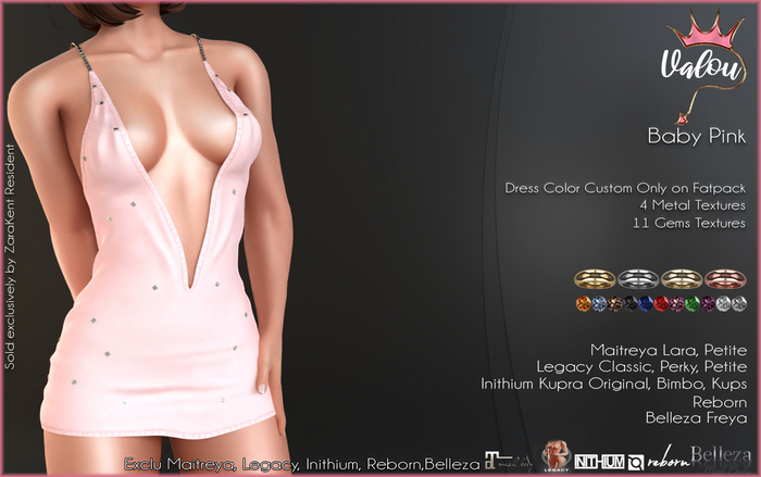 -:ZK:- Valou Dress Baby Pink