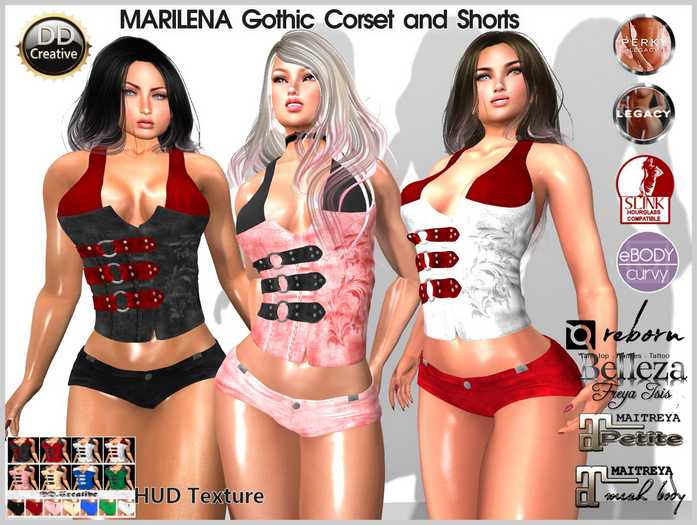 ☾ⅅⅅ☽ MARILENA Gothic Corset and Shorts