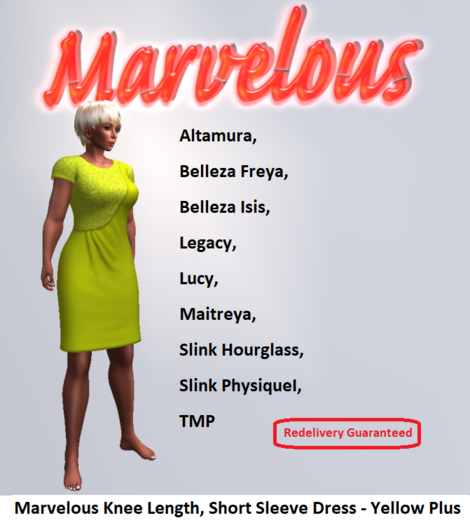 Marvelous Knee Length, Short Sleeve Dress - Yellow Plus
