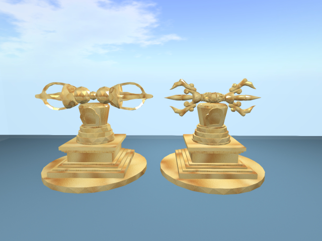 2 Vajra (dorje) on stupa - Full perm
