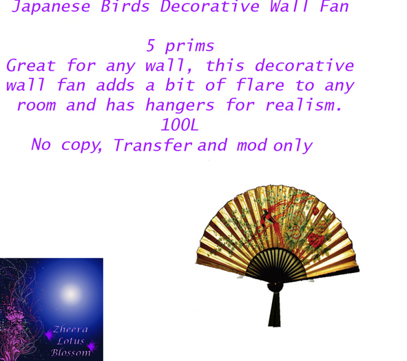Japanese Birds Wall Fan