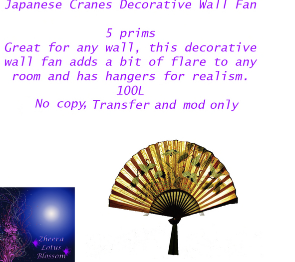Japanese Cranes Wall Fan