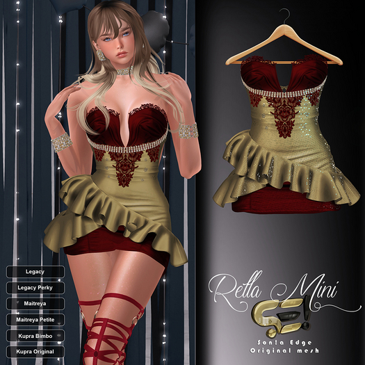 Son!a-Edge Rella Mini dress Red-Gold