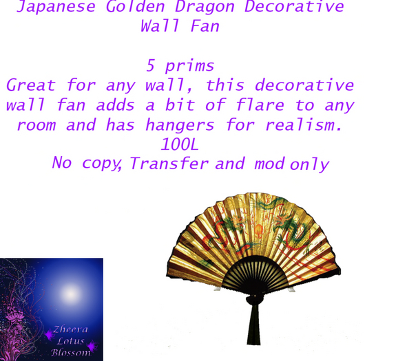 Japanese Golden Dragon Wall Fan