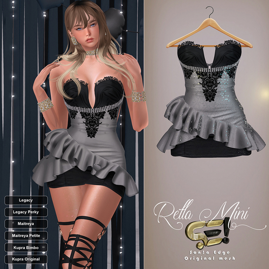 Son!a-Edge Rella Mini dress Jet-Silver
