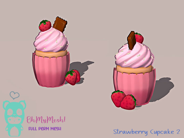 OhMyMesh! Strawberry Cupcake 2 - Full Perm Mesh