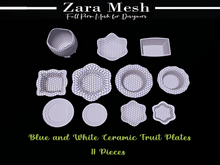 ZM - Kitchen - Blue and White Ceramic Fruit Plates - FULL PERM MESH