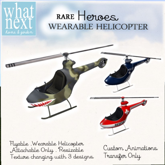 {what next} Heroes Helicopter (boxed) RARE 