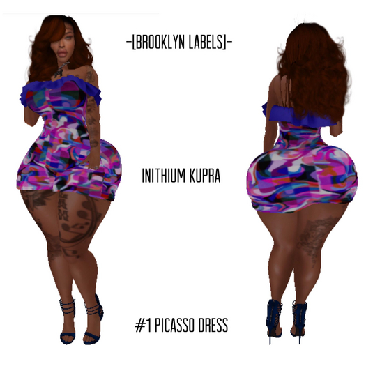 -[BROOKLYN LABEL'S]-#1 PICASSO RUFFLE DRESS INITHIUM KUPRA