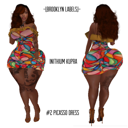 -[BROOKLYN LABEL'S]-#2 PICASSO RUFFLE DRESS INITHIUM KUPRA