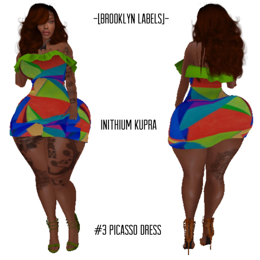 -[BROOKLYN LABEL'S]-#3PPICASSO RUFFLE DRESS INITHIUM KUPRA