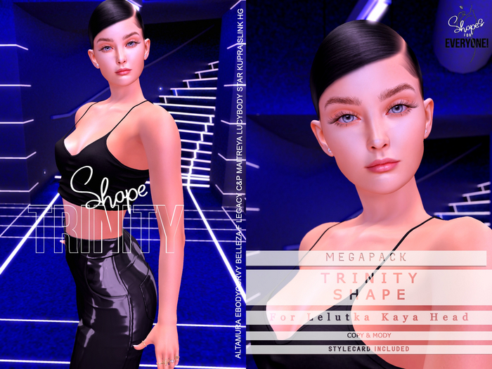 Shape Trinity for Lelutka kaya head UPDATED MEGAPACK