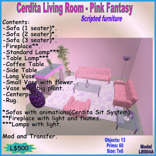 Cerdita Living Room - Pink Fantasy