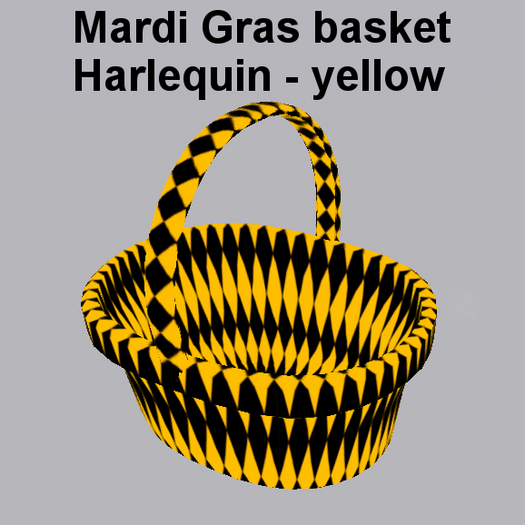 mardi gras basket Harlequin - yellow (resize script)