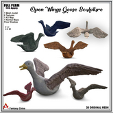 Full Perm Open Wings Goose Sculpture