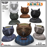 FC - FULL PERM Ladies&Gentlemen Animals Planter - Mr. Owl ,comes with 6 different textures