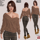 BACK KNOT SWEATER AND LEGGINGS,MESH BODY