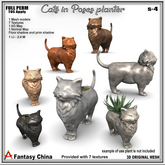 FULL PERM Cat in Poses planter S-4