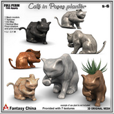 FULL PERM Cats in Poses planter
