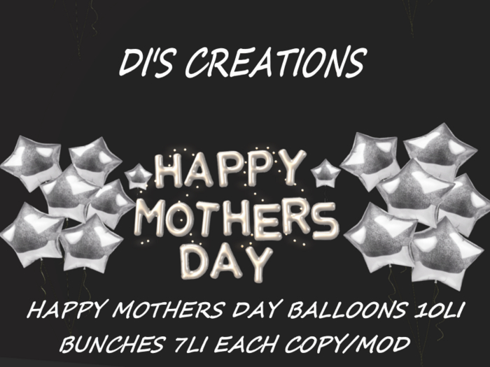 HAPPY MOTHERS DAY BALLOONS  SILVER BUNCHES
