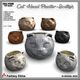 FULL PERM Cat Head Planter - Scottish