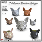 FULL PERM Cat Head Planter - Sphynx