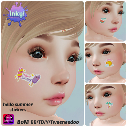 Inky! hello summer sticker