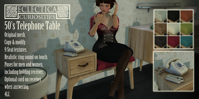 Eclectica Curiosities-50s Telephone Table