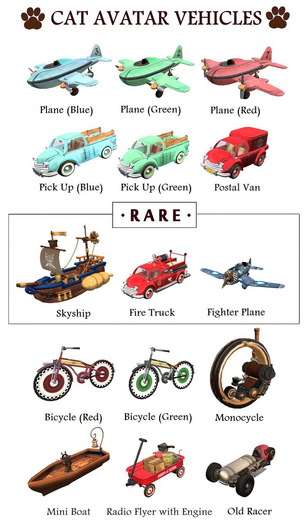 01**JPK Cat Avatar Vehicles (Skyship) BOX RARE