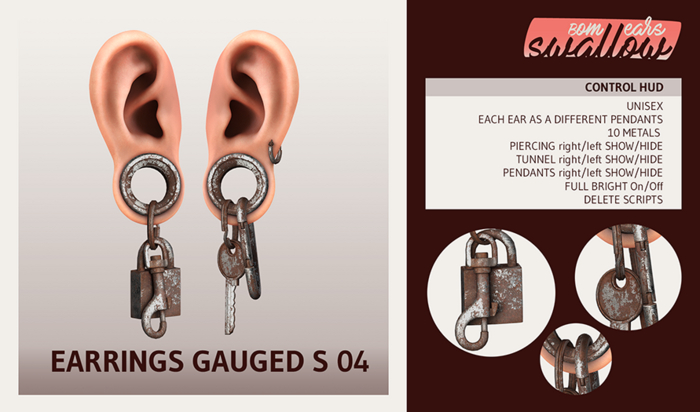 ^^Swallow^^ DEMO Earrings Gauged S04 (f/m)