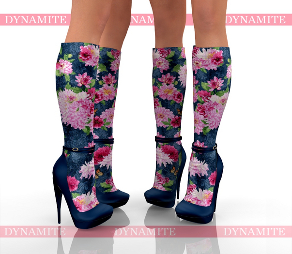Flowers Socks Shoes Heels