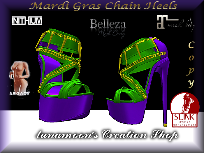 Mardi Gras Chain Heels