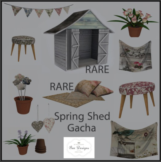 .:Bee Designs:. Spring Shed Gacha Hanging Hearts