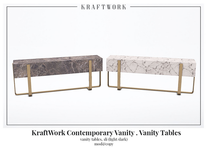 KraftWork Contemporary Vanity Tables (Add Me)