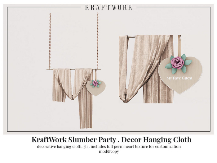 KraftWork Slumber Party . Decor Hanging Cloth (Add Me)