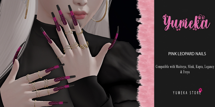Yumeka - Pink leopard Nails :::UNPACKER:::